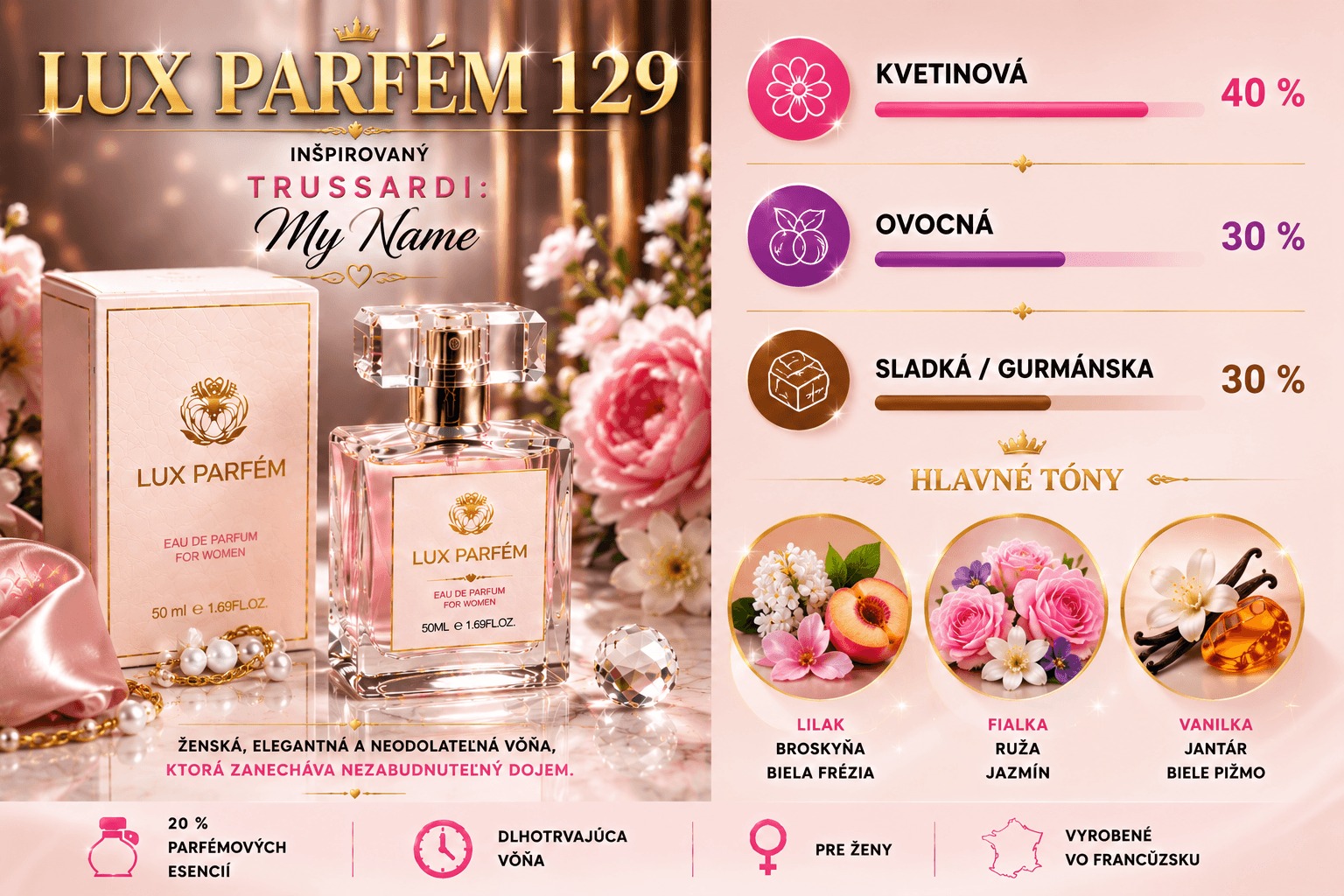 Lux Parfém 129 – Inšpirovaný Trussardi: My Name